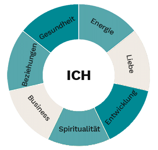 DM-Harmonics-Lebensbereiche im Willenskraft-Booster-Kurs-Kreisdiagramm